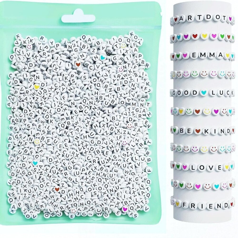 800 Pieces Assorted Letter Beads for Friendship Bracelets Making Kit, 28 Styles